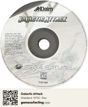 Galactic Attack Sega Saturn, NTSC disc