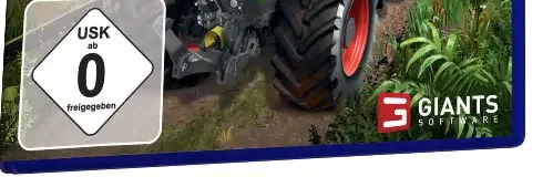 Farming Simulator 22, the USK square on its front