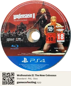 Wolfenstein II: The New Colossus PlayStation 4, PAL disc