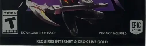 Fortnite, the ESRB box on its front