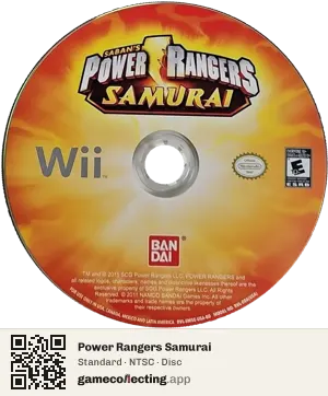 Power Rangers Samurai Nintendo Wii, NTSC disc