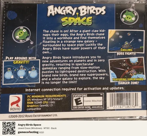 Angry Birds Space Computer, NTSC box back