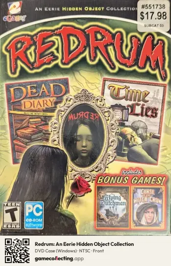 Redrum: An Eerie Hidden Object Collection Computer, NTSC box front