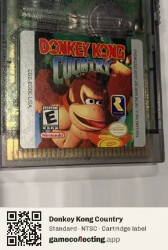Donkey Kong Country Game Boy Color, NTSC cartridge label