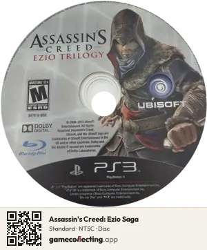 Assassin's Creed: Ezio Saga PlayStation 3, NTSC disc
