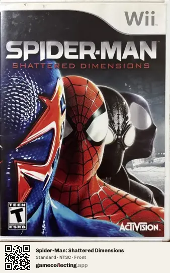 Spider-Man: Shattered Dimensions Nintendo Wii, NTSC box front