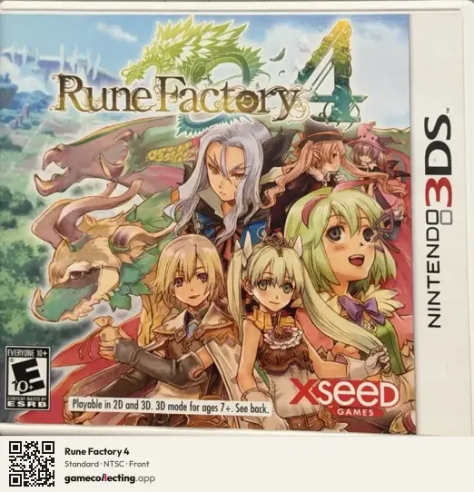 Rune Factory 4 Nintendo 3DS, NTSC box front