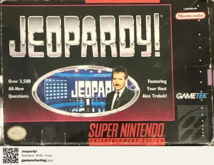 Jeopardy! Super Nintendo Entertainment System, NTSC box front