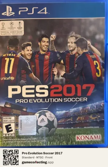 Pro Evolution Soccer 2017 PlayStation 4, NTSC box front