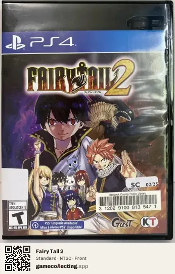 Fairy Tail 2 PlayStation 4, NTSC box front