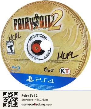 Fairy Tail 2 PlayStation 4, NTSC disc