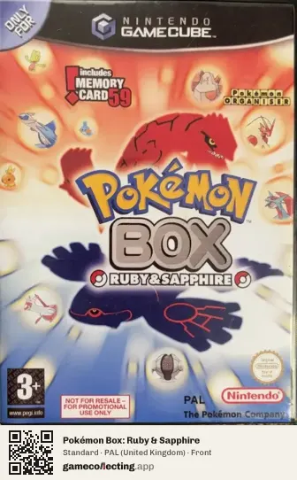 Pokémon Box: Ruby & Sapphire Nintendo GameCube, United Kingdom box front