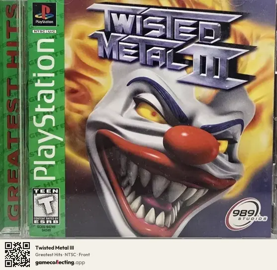 Twisted Metal III PlayStation, NTSC box front