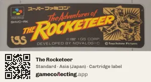 The Rocketeer Super Nintendo Entertainment System, Asia cartridge label