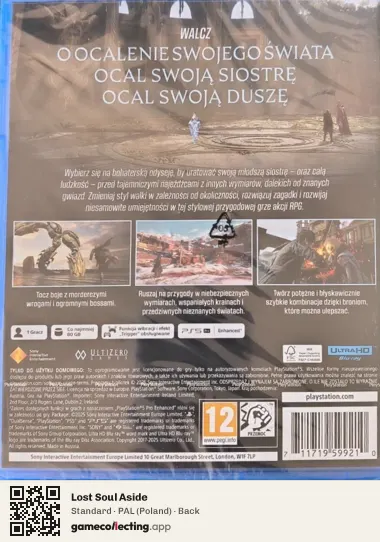 Lost Soul Aside PlayStation 5, Poland box back
