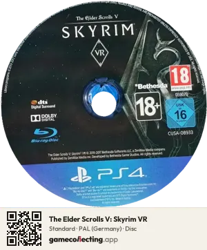 The Elder Scrolls V: Skyrim VR PlayStation 4, PAL disc