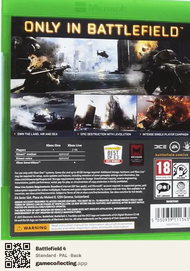 Battlefield 4 Xbox One, PAL box back