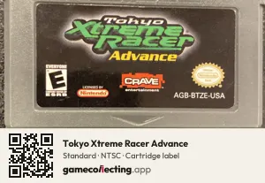 Tokyo Xtreme Racer Advance Game Boy Advance, NTSC cartridge label