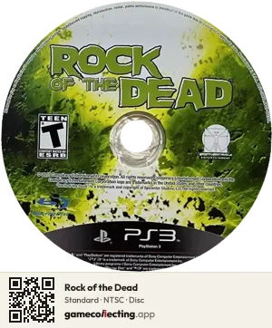 Rock of the Dead PlayStation 3, NTSC disc