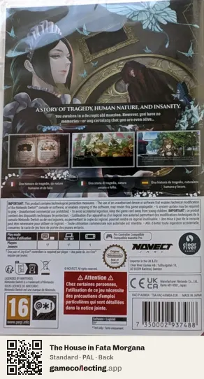 The House in Fata Morgana Nintendo Switch, PAL box back