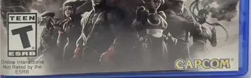 Street Fighter V, the ESRB box on its front