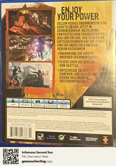 Infamous Second Son PlayStation 4, Germany box back