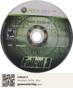 Fallout 3 Xbox 360, NTSC disc