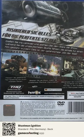Stuntman Ignition PlayStation 2, Germany box back