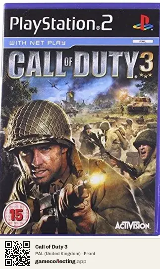 Call of Duty 3 PlayStation 2, United Kingdom box front