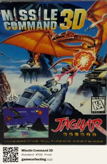 Missile Command 3D Atari Jaguar, NTSC box front