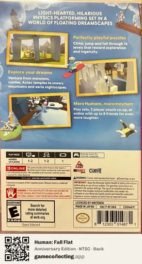 Human: Fall Flat Nintendo Switch, NTSC box back