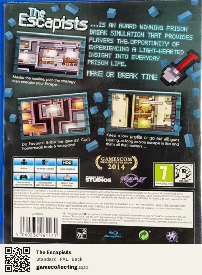 The Escapists PlayStation 4, PAL box back