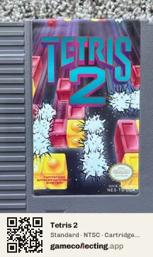 Tetris 2 Nintendo Entertainment System, NTSC cartridge label