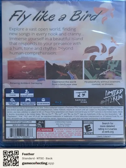 Feather PlayStation 4, NTSC box back