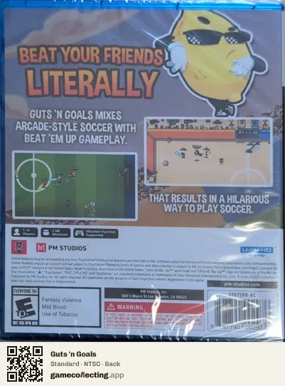Guts 'n Goals PlayStation 5, NTSC box back