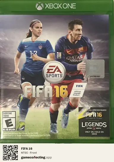 FIFA 16 Xbox One, NTSC box front