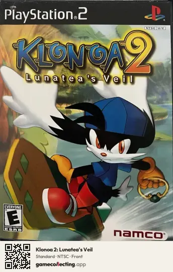 Klonoa 2: Lunatea's Veil PlayStation 2, NTSC box front