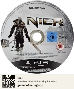 NieR PlayStation 3, PAL disc