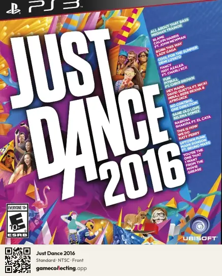 Just Dance 2016 PlayStation 3, NTSC box front
