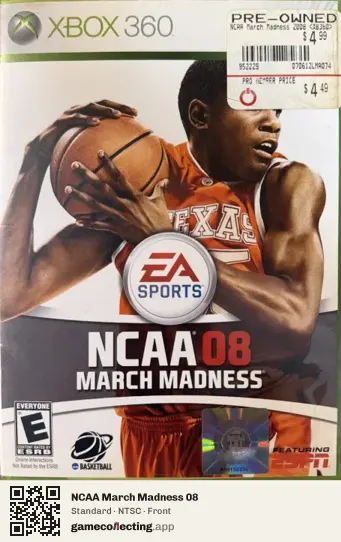 NCAA March Madness 08 Xbox 360, NTSC box front