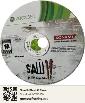 Saw II: Flesh & Blood Xbox 360, NTSC disc