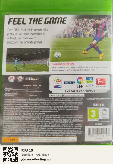 FIFA 15 Xbox One, PAL box back