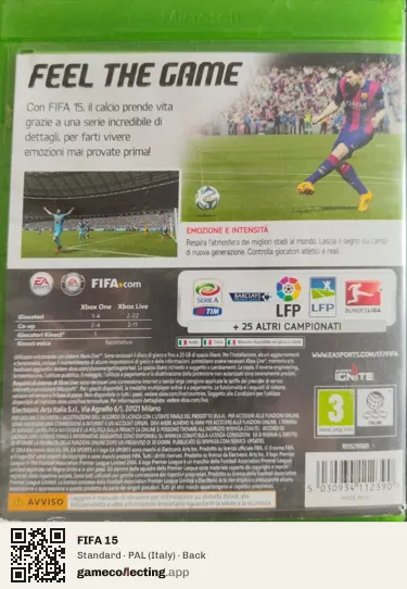 FIFA 15 Xbox One, Italy box back