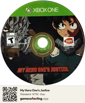 My Hero One's Justice Xbox One, NTSC disc