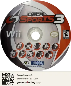 Deca Sports 3 Nintendo Wii, NTSC disc