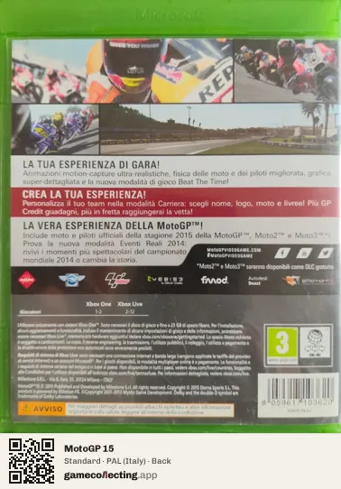 MotoGP 15 Xbox One, Italy box back
