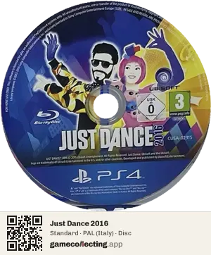 Just Dance 2016 PlayStation 4, PAL disc