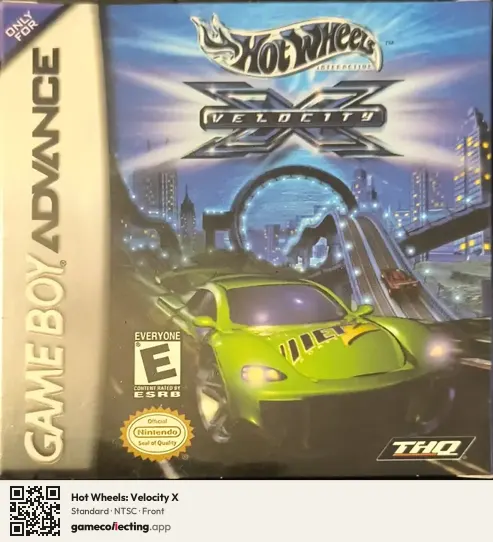 Hot Wheels: Velocity X Game Boy Advance, NTSC box front