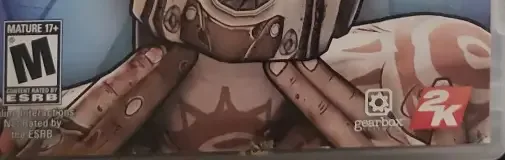 Borderlands 2, the ESRB box on its front