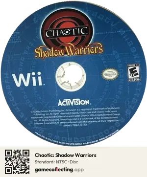Chaotic: Shadow Warriors Nintendo Wii, NTSC disc